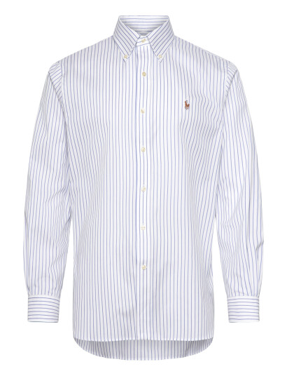 Polo Ralph Lauren Custom Fit Striped Pinpoint Oxford Shirt White 39.5