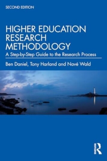 Higher Education Research Methodology Higher Education Research Methodology