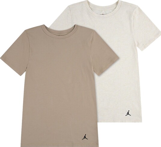 Jordan T Skjorte 2 pack Hamp Jordan 6 8 år 116 128 T skjorte Beige Hvit