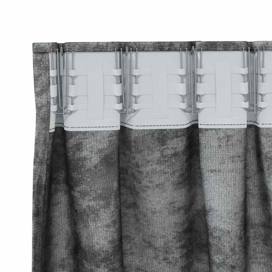  Gardin med gardiner 2 pcs Grå 140 x 140 cm Fløyel