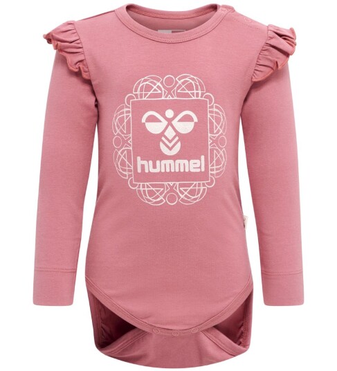 Hummel Body I/e hmlFrik Dusty Rose m. Sølv 62 Langermet Body Rosa