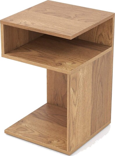 S formet sidebord med 2 åpne hyller – Moderne nattbord