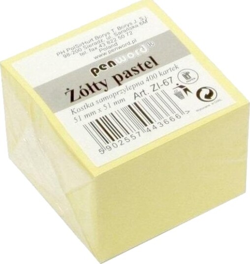 Polsirhurt Selvklebende Pastellgule Lapper 51X51 Mm 400K
