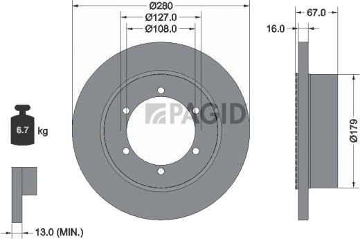 PAGID 56040NC Bremseskive PAGID 56040NC Bremseskive