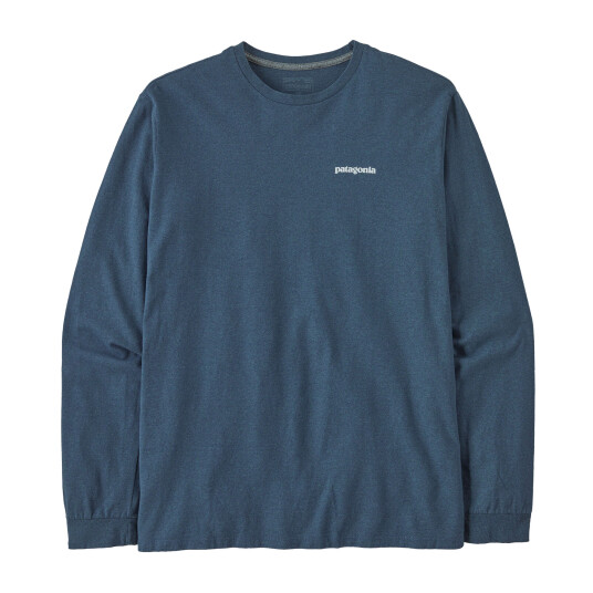 Patagonia Men's Longsleeve P-6 Logo Responsibili-Tee Utility Blue L, Utility Blue