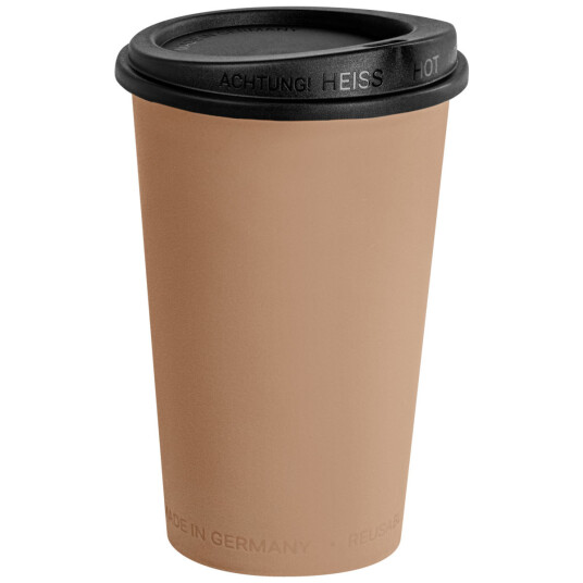 elasto REuse Beger til flergangsbruk Michigan inkl. lokk; 300 ml 7.9x12.5 cm ØxH; Brun/Svart; 25 Stykk / Forpakning