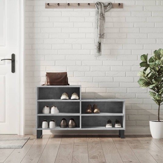  Skoskap betonggrå 102x36x60 cm konstruert tre 8721012114395