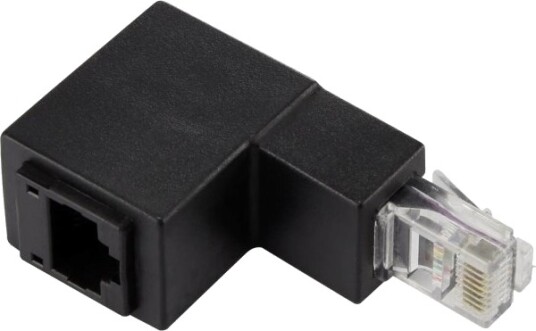 Renkforce Rj45 Nettverksadapter Cat 5E 90° Nedovervendt [1X Rj45-Plugg 1X Rj45-Kontakt] 0,00 M Svart