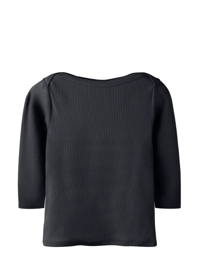 LMTD Nlfenvo 3/4 Short Boatneck S Top Black 170 176 LMTD Nlfenvo 3/4 Short Boatneck S Top Black 170 176