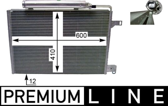 Kondensator klimaanlegg MAHLE AC 370 000P