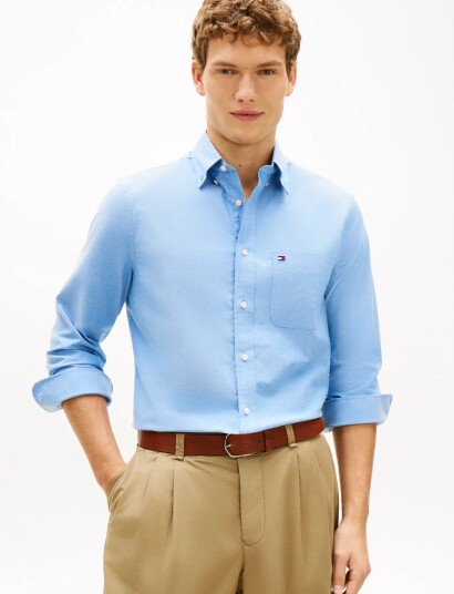 Tommy Hilfiger Light Oxford Solid Sf Shirt Blue M