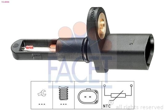Sensor, innsugningsluft temperatur FACET 10.4006
