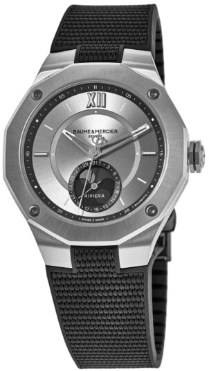 Baume & Mercier Herreklokke M0A10681 Riviera Sølvfarget/Gummi