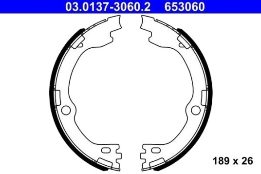 Bremseskosett, håndbrems ATE 03.0137-3060.2
