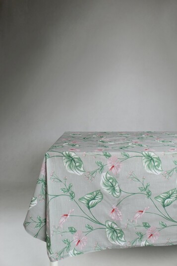 Dukar   Bomullsduk Adella grønn/lilla Størrelse: 140 x 250 cm
