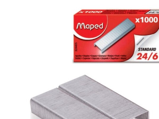 Maped 324405 Pakke Med Stifter Festing 1000 Stifter 24/6 Metallisk Papir Maped 324405 Pakke Med Stifter Festing 1000 Stifter 24/6 Metallisk Papir