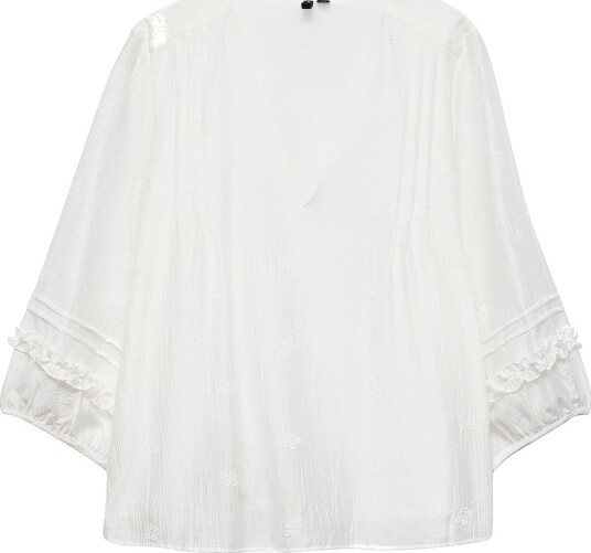 Vero Moda Curve Bluse Vmcleslie 3/4 Sleeve Hvit