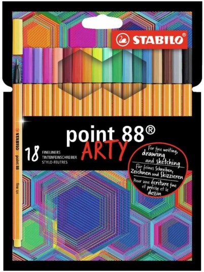 STABILO Arty Point 88 Fineliner 18 tusjpenner med tynn spiss