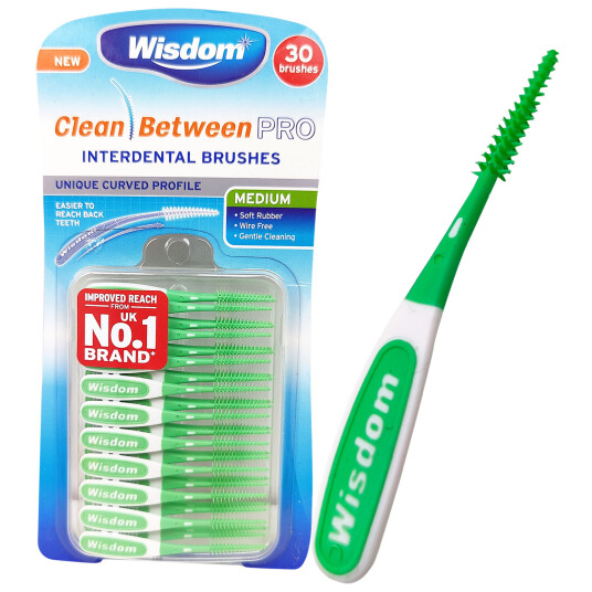Wisdom Clean Between Pro MEDIUM Soft Rubber Toothpicks Space Brush Wisdom Clean Between Pro MEDIUM Soft Rubber Toothpicks Space Brush