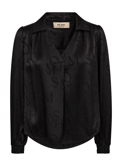 MOS MOSH Mmaldo Monogram Blouse - Black - XS