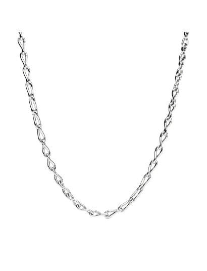 PANDORA Figure Of 8 Chain Link Sterling Silver Necklace Silver 50 cm