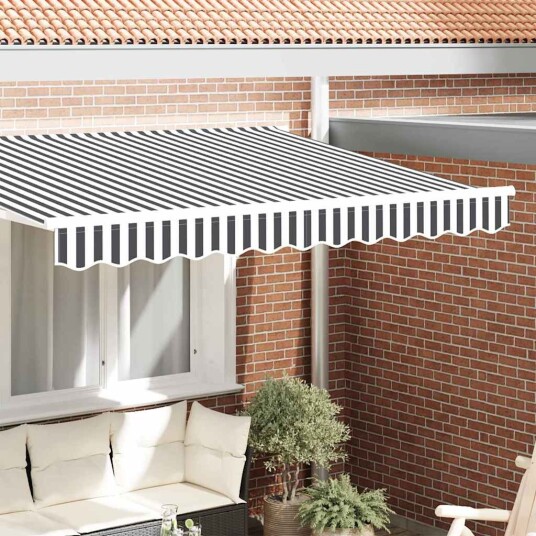 Markise valance for 2,5 m ramme antrasitt og hvit 2,3x0,2 m