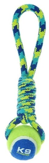 K9 Zs Tennisball Rope Tug 31cm