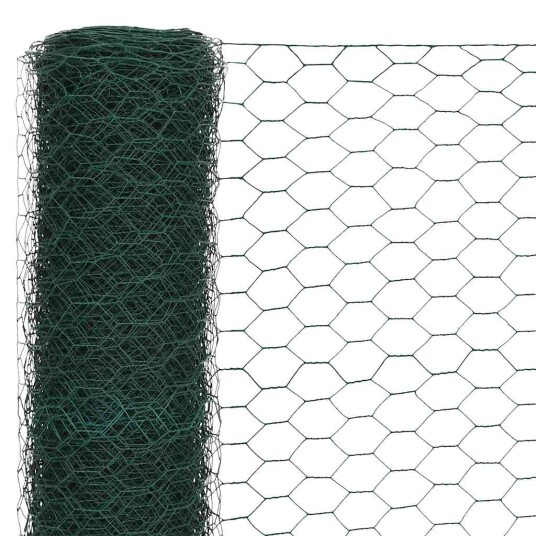vidaXL Trådgjerde kylling stål med PVC belegg 25x1,5 m grønn vidaXL Trådgjerde kylling stål med PVC belegg 25x1,5 m grønn