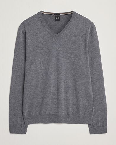 Boss BLACK Melba Wool V Neck Pullover Medium Grey