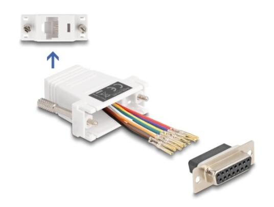 Delock D-Sub 15 Pins Sokkel Til Rj45 Sokkelmonteringssett Hvit Delock D-Sub 15 Pins Sokkel Til Rj45 Sokkelmonteringssett Hvit