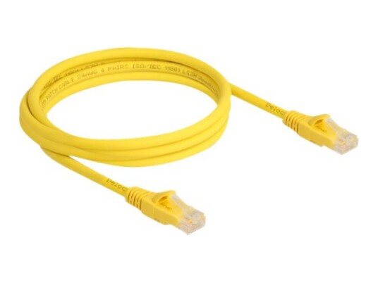 Delock Koblingskabel Rj-45 Hann Til Rj-45 Hann 2 M 6.1 Mm Utp Cat 6A Halogenfri Fast Tracing Gul