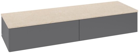 Villeroy & Boch Villeroy & Boch Antao Sideskap 160x50x26,8 cm u/lys Antrasitt/Crème Villeroy & Boch Villeroy & Boch Antao Sideskap 160x50x26,8 cm u/lys Antrasitt/Crème