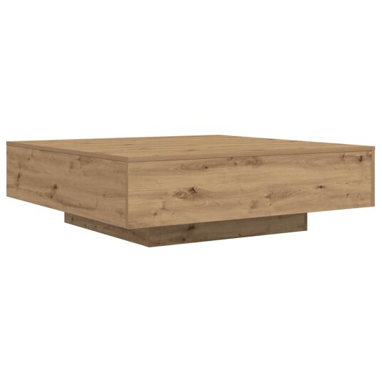Kaffebord med LED lamper i kunstnerisk eik 100x100x31 cm