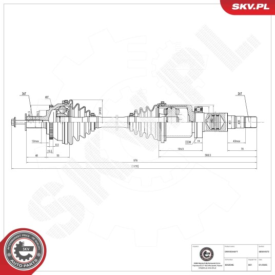 Drivaksel ESEN SKV 40SKV072