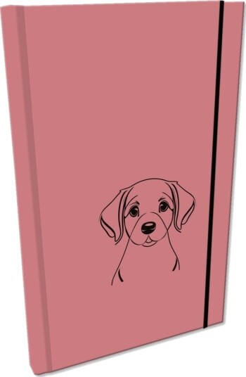 Notatblokk A5 Med Viskelær Glatt Soft Touch Hund Skitten Rosa Notatblokk A5 Med Viskelær Glatt Soft Touch Hund Skitten Rosa