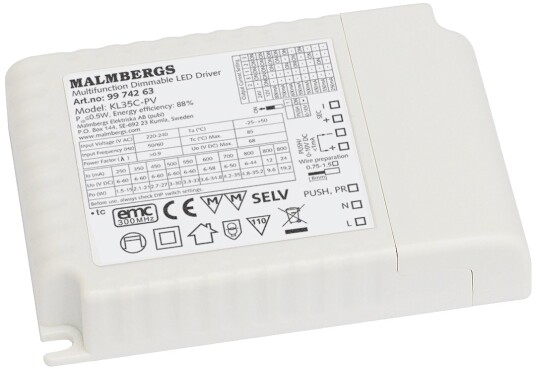 Malmbergs Dimbar LED Driver Konstantstrøm 1-10V Malmbergs Dimbar LED Driver Konstantstrøm 1-10V