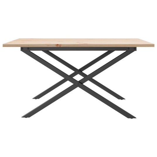 Salongbord X-ramme 80x80x45 cm heltre furu og støpejern 3282685