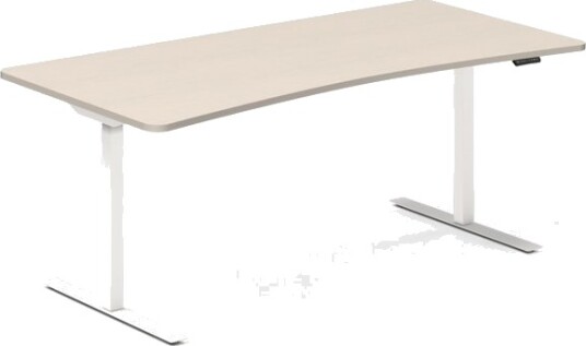 Hæve-Sænkebord Dna, Birk 1800X800mm Bue 2-Ben/Hvid