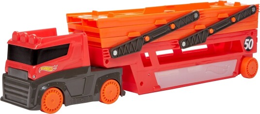 Hot Wheels Mega Red Hauler transportbil med plass til 50 biler
