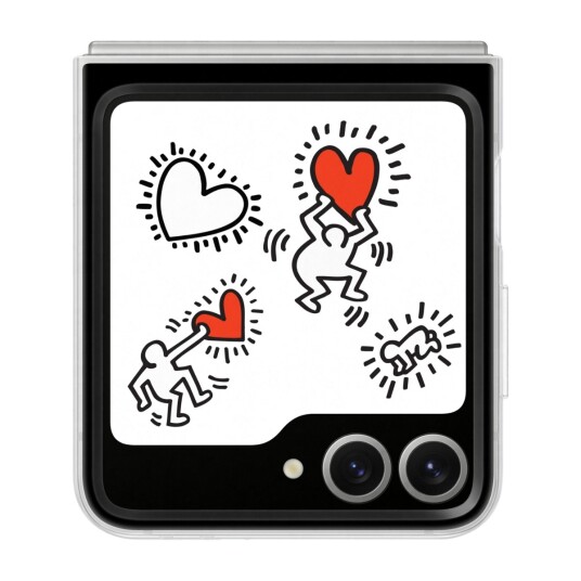 Samsung Galaxy Z Flip6 Flipsuit dekselet Keith Haring - Hvit Mobildeksel