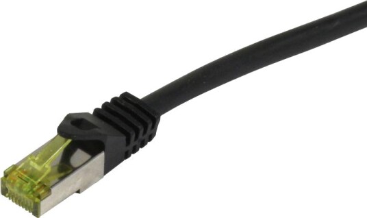 SYNERGY Patchkabel RJ45, CAT6A 500Mhz,12,5m, schwarz, S-STP(S/FTP), PUR Indoor/Outdoor/Indu (UV/Water/oil/-resistant), AWG26, mit CAT7 Rohkabel,