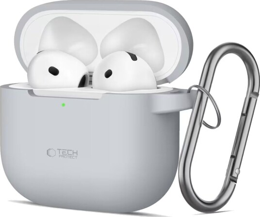 Tech Protect Silicone Hook Case for AirPods 4 Grey