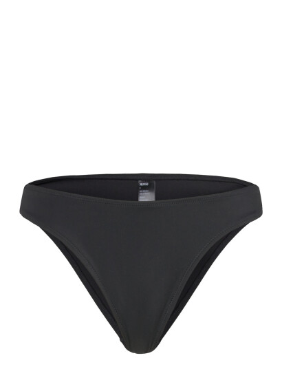 Monki Scooped High-Cut Bikini Bottoms - Black - XXS