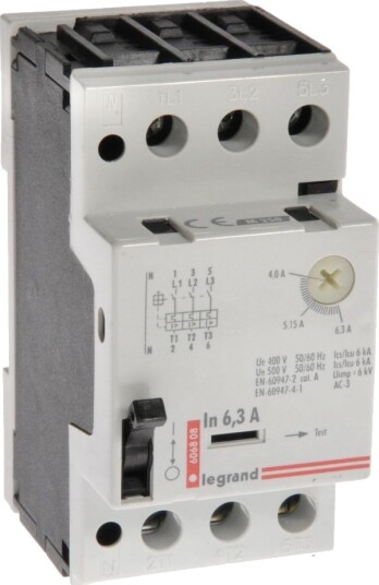 Legrand Motorbryter 3P 2,5 Kw 4–6,3 A M 250 6,3 606808