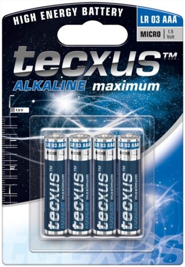 tecxus LR03/AAA (Micro) batteri 4 stk. blister alkalisk manganbatteri 1,5 V