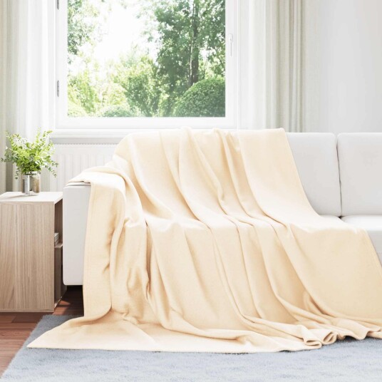 vidaXL Kastepledd 24 pcs Krem 270 x 240 cm Fleece