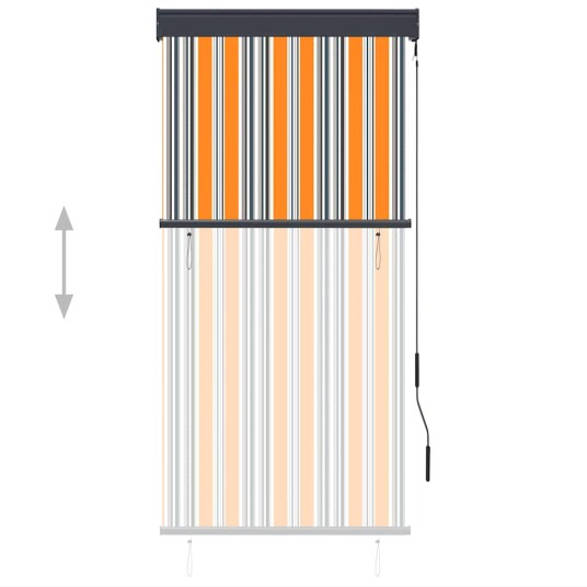 vidaXL Utendørs rullegardin 80x250 cm gul og blå