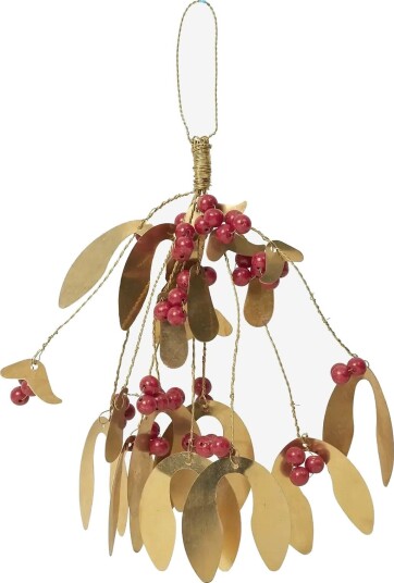 Broste Copenhagen Mistletoe Ornament - DEEP RED - H17 cm