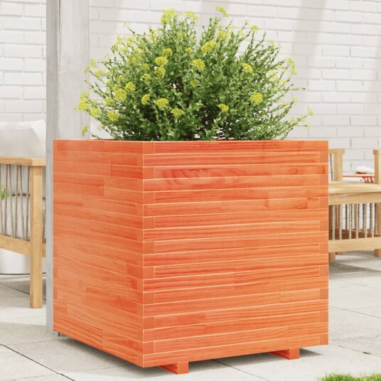  Plantekasse voksbrun 70x70x72 cm heltre furu