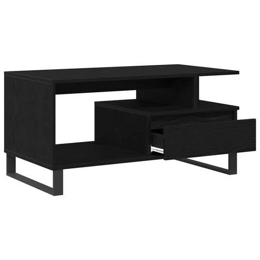Kaffebord Svart Eik 90x49x45 cm Konstruert Tre